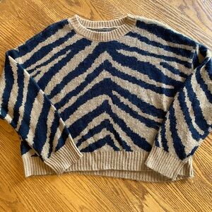 Zebra Patterned Brown and Black Sweater